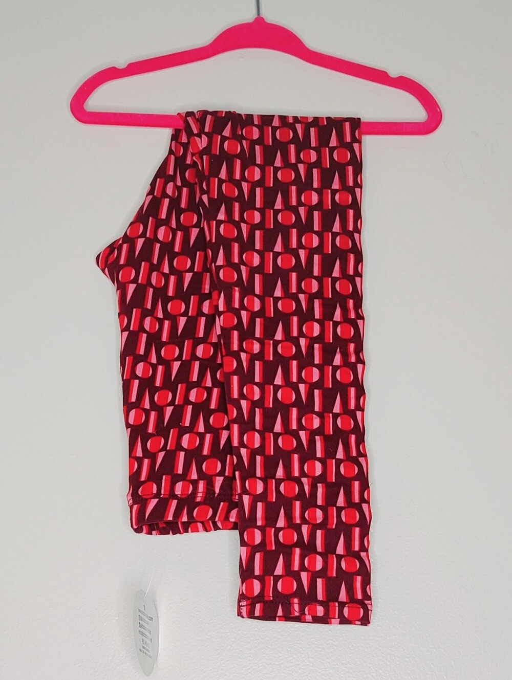 NWT DotDotSmile Maroon & Pink Patterned Leggings - Size 8/10